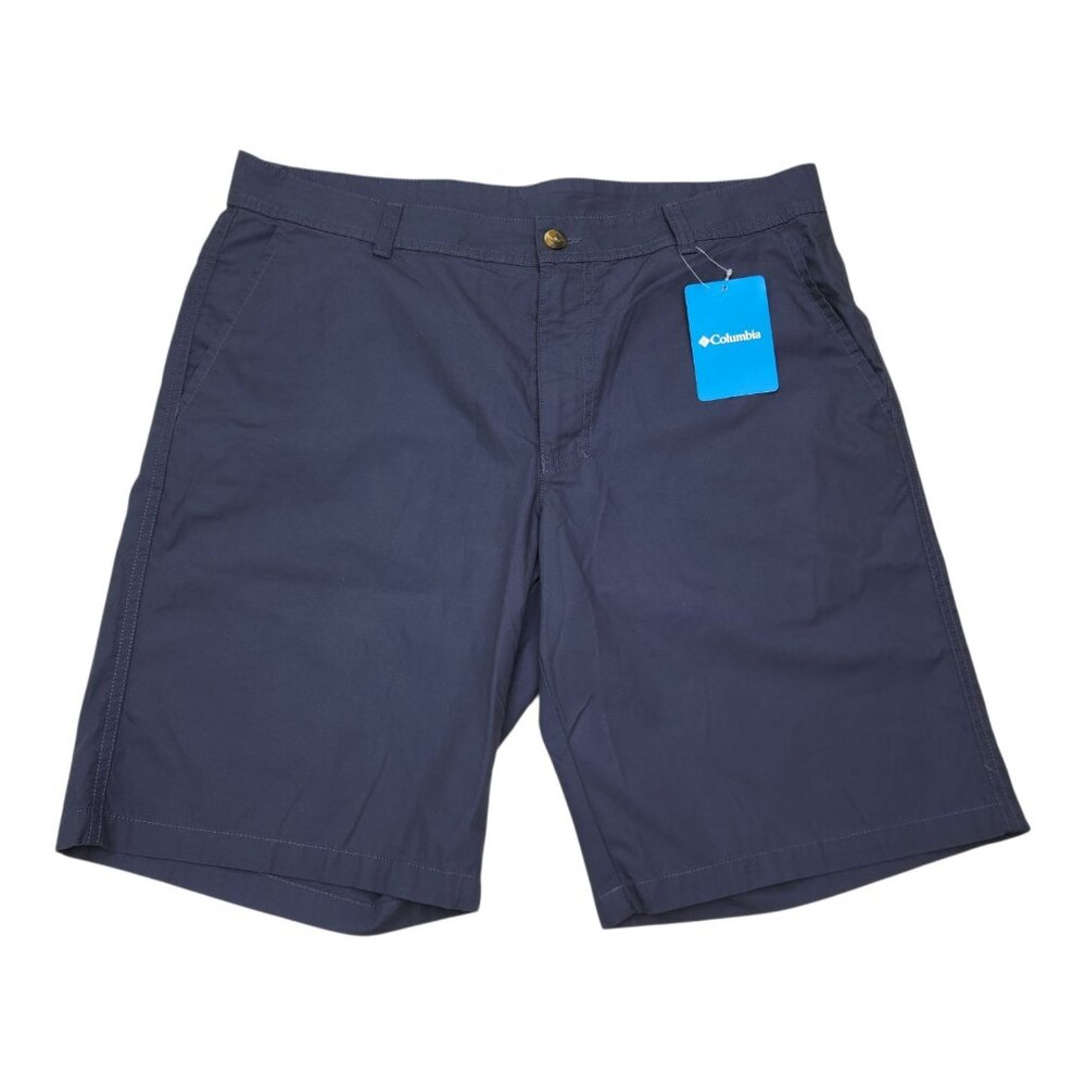 Columbia Mens Archer Mountain Shorts 34W 10L Navy Cotton Lightweight - Picture 9 of 9